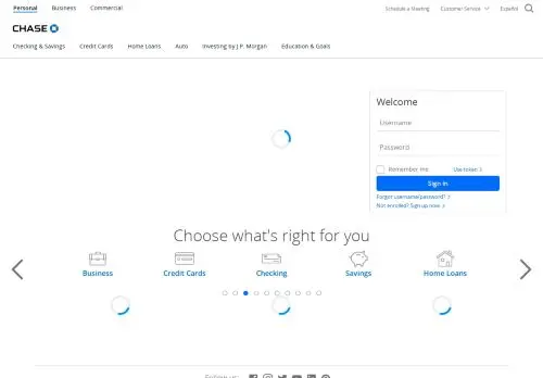Credit Card, Mortgage, Banking, Auto | Chase Online | Chase.com logo