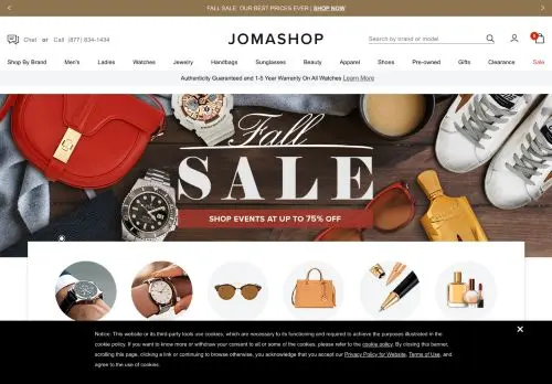 Jomashop.com: Online Shopping for Watches, Handbags, Sunglasses, Apparel, Beauty, Shoes, Pens & more logo