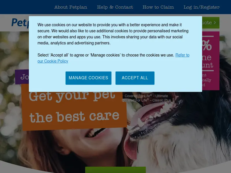 Pet insurance from the UK's favourite provider | Petplan logo