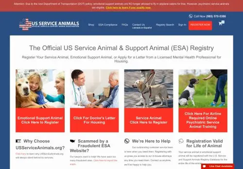 US Service Animals | Emotional Support & Service Animal Registration logo